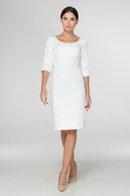 Load image into Gallery viewer, White jacquard pencil dress

