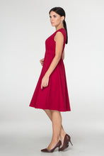 Load image into Gallery viewer, Red midi fit and flare dress
