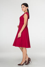 Red midi fit and flare dress