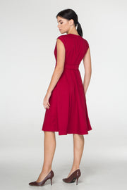Red midi fit and flare dress