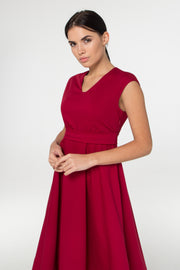 Red midi fit and flare dress