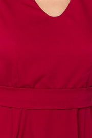 Red midi fit and flare dress