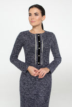Load image into Gallery viewer, Blue wool boucle dress
