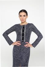 Load image into Gallery viewer, Blue wool boucle dress
