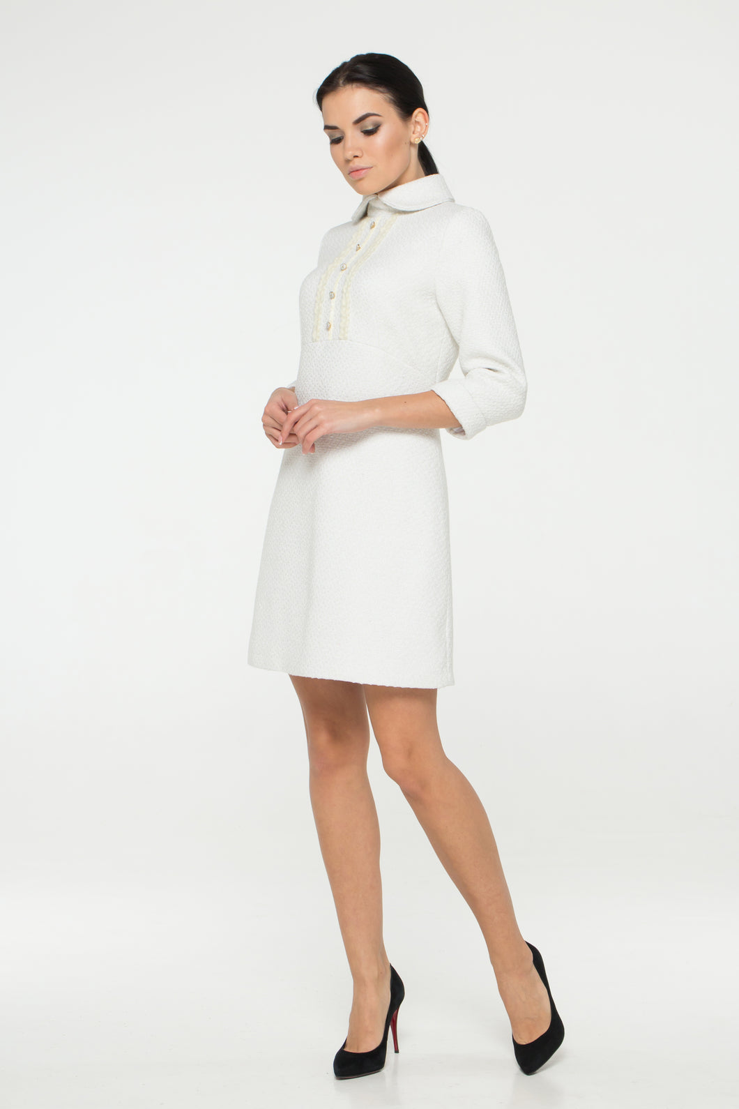 White tweed dress