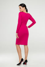 Load image into Gallery viewer, Pink lace-up jersey bodycon dress
