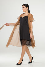 Load image into Gallery viewer, Beige sheer chiffon cover up dress
