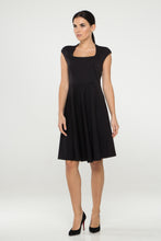 Load image into Gallery viewer, Black Fit and flare midi dress
