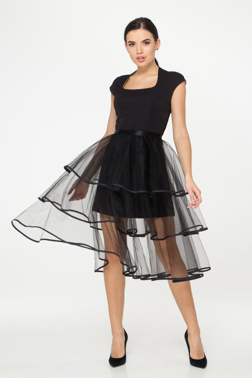 Cocktail dress hot sale with overskirt