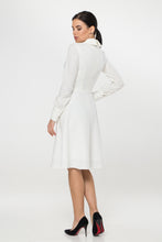 Load image into Gallery viewer, Collared Button front white dress
