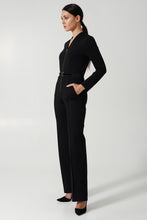 Load image into Gallery viewer, Black formal straight leg blazer jumpsuit
