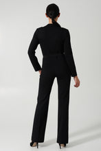 Load image into Gallery viewer, Black formal straight leg blazer jumpsuit
