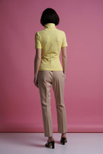 Load image into Gallery viewer, Yellow high neck zip ribbed tee
