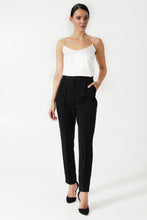 Load image into Gallery viewer, Black pegged high waist pants
