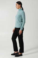 Load image into Gallery viewer, Turquoise zipped turtleneck sweater
