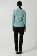 Load image into Gallery viewer, Turquoise zipped turtleneck sweater
