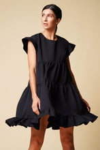 Load image into Gallery viewer, Black mini frilly dress
