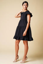 Load image into Gallery viewer, Black mini frilly dress
