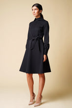 Load image into Gallery viewer, Collared button front black dress
