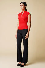 Load image into Gallery viewer, Black high waist straight leg trousers
