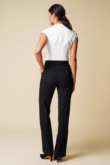 Black High-Rise Wide-leg Trousers