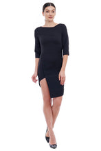 Load image into Gallery viewer, Asymmetrical black mini dress
