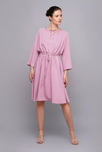 Load image into Gallery viewer, Pink midi drawstring waist dress
