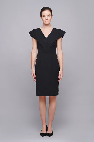 angel sleeve black dress Angel Sleeve Wrap Tie Front Maxi Dress, Black Spot  Jolie Moi Retail