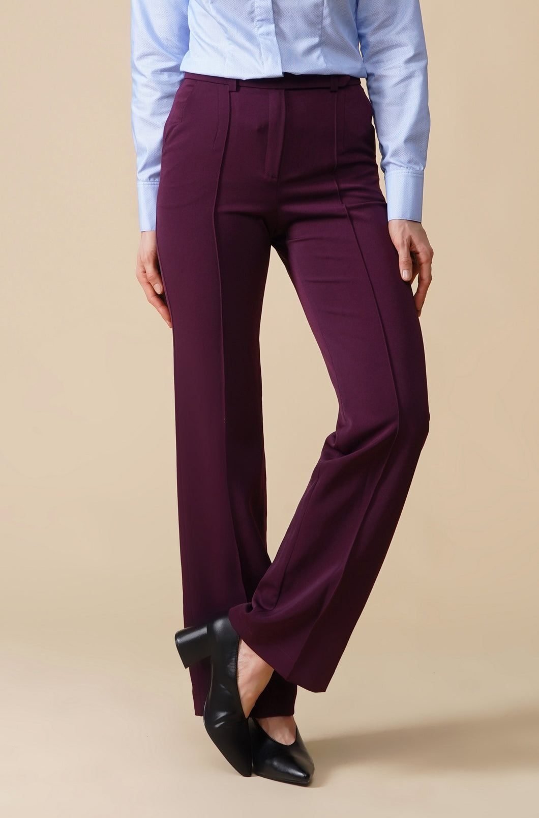 Purple High-Rise Wide-leg Trousers