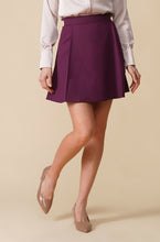 Load image into Gallery viewer, Purple a line pleated mini skirt
