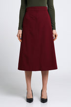 Load image into Gallery viewer, Burgundy midi skirt
