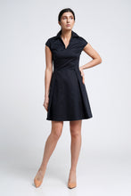 Load image into Gallery viewer, Black collared shirt dress
