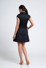 Load image into Gallery viewer, Black collared shirt dress
