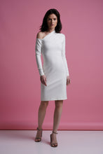 Load image into Gallery viewer, White one shoulder midi dress
