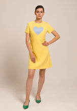 Load image into Gallery viewer, Yellow dress with blue heart
