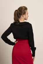 Load image into Gallery viewer, Wrap midi skirt in red
