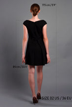 Load image into Gallery viewer, Black mini dress with pleated skirt
