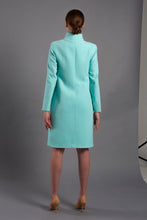 Load image into Gallery viewer, Mint high neck single breasted coat with asymmetrical details

