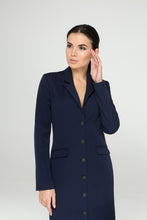 Load image into Gallery viewer, Navy blue button front dress jacket
