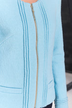 Load image into Gallery viewer, Blue Boiled Wool Zip-up Jacket
