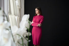 Long sleeve jersey dress