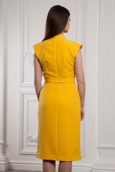yellow wrap midi dress Yellow wrap midi dress women