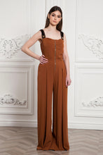 Load image into Gallery viewer, Summer wide leg brown jumpsuit
