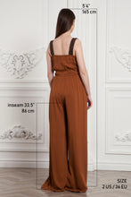 Load image into Gallery viewer, Summer wide leg brown jumpsuit
