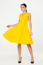Load image into Gallery viewer, Yellow Fit And Flare Dress
