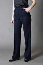 Load image into Gallery viewer, Dark blue High-Rise Wide-leg Trousers
