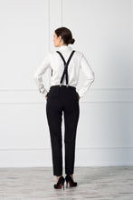 Load image into Gallery viewer, Black high waist cigarette pants
