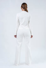 Load image into Gallery viewer, White formal straight leg blazer jumpsuit
