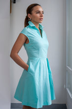 Load image into Gallery viewer, Mint collared shirt dress

