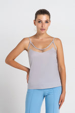 Load image into Gallery viewer, Gray mesh insert cutout slip top
